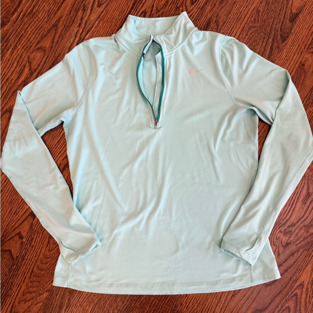 Nike Women’s Light Turquoise/Aqua 1/4 Zip, Large